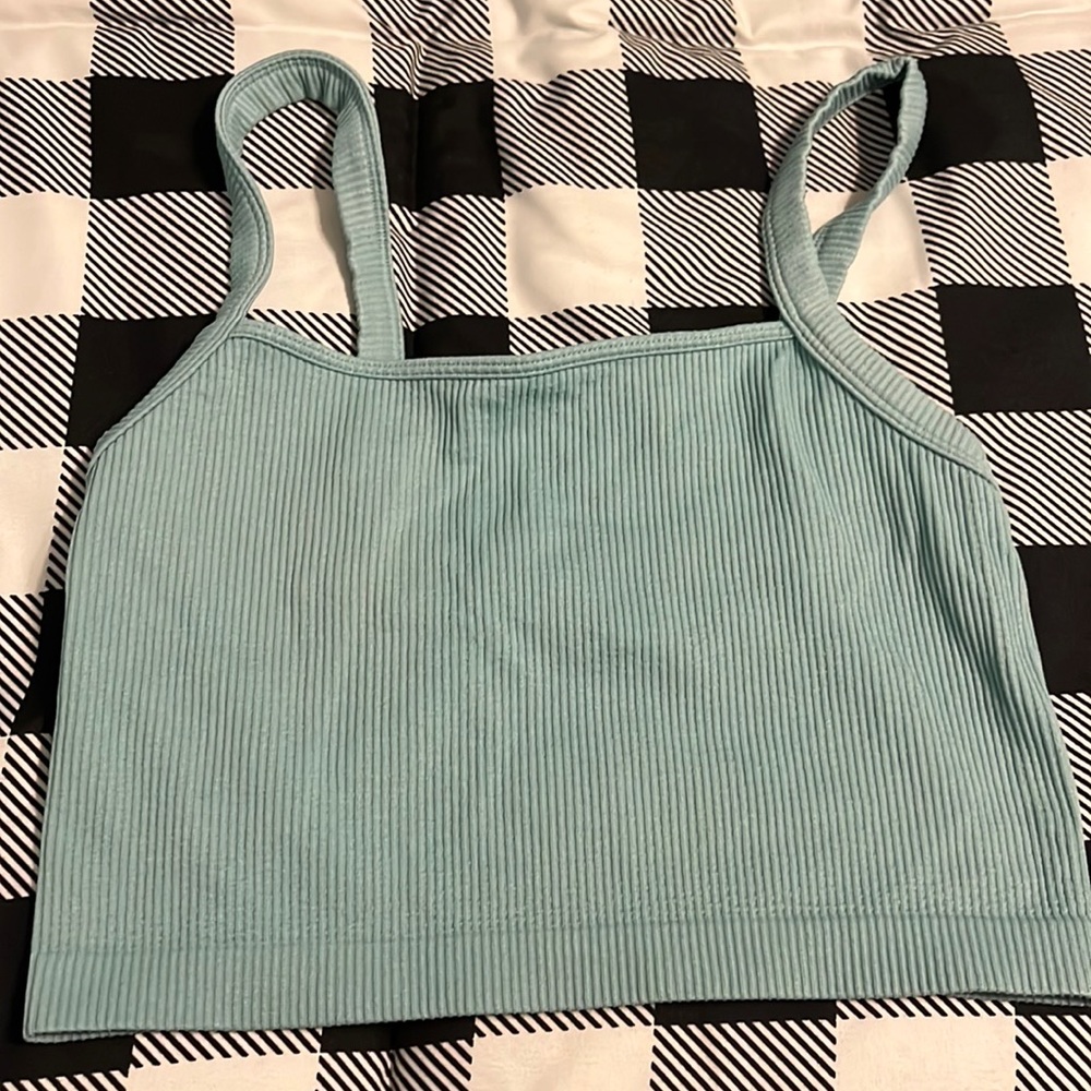 teal cropped tank/bra